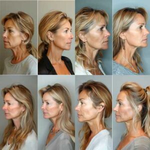 Incredible Neck Lift Before and After results showcasing a dramatic improvement in the contour and appearance of the neck and jawline. The transformation highlights tighter, smoother skin and a more defined neckline.